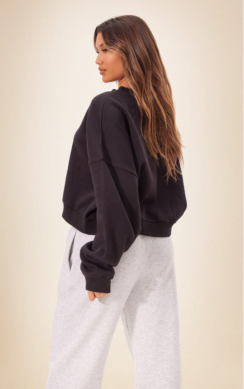 Чорна негабарита боксерська толстовка