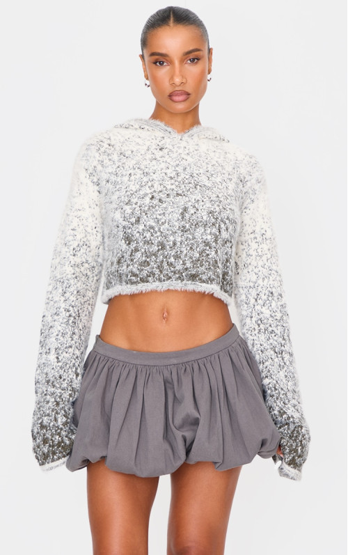 Кремовий м'який в’язаний балахон