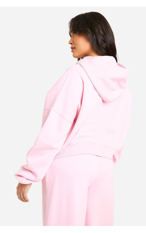 Толстовка Plus Studio Slogan Boxy Crop Zip Through Hoodi