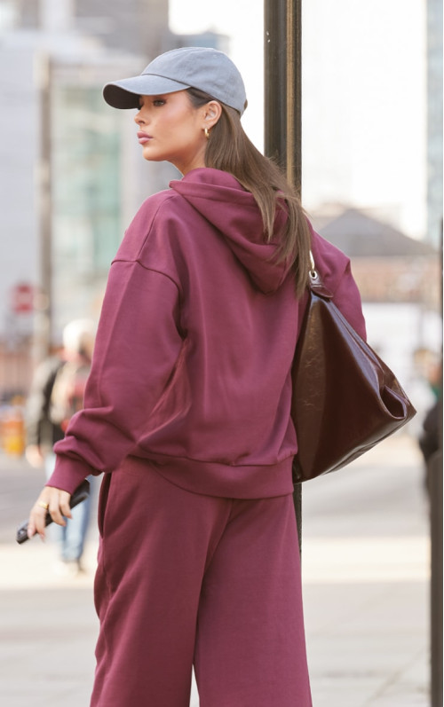 Велика толстовка бордового преміум-класу на блискавці