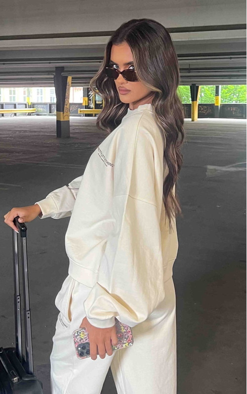 Величезний світшот у формі коробки преміум-класу з пісочним принтом