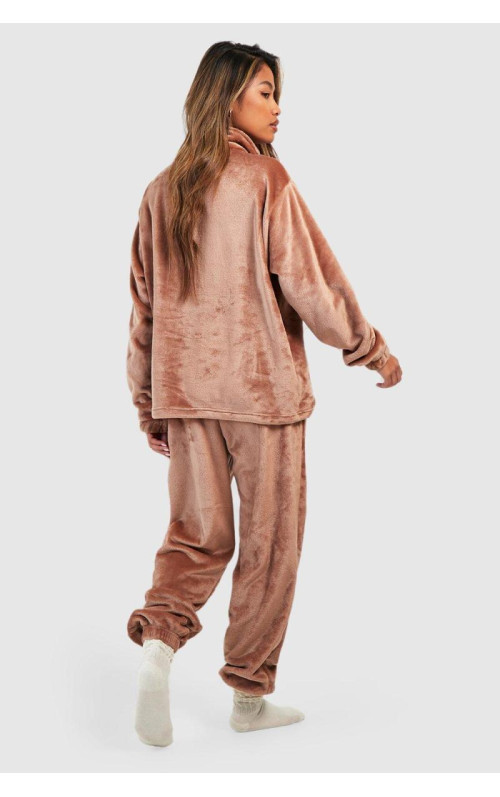 Флісові джоггери з напівзастібкою