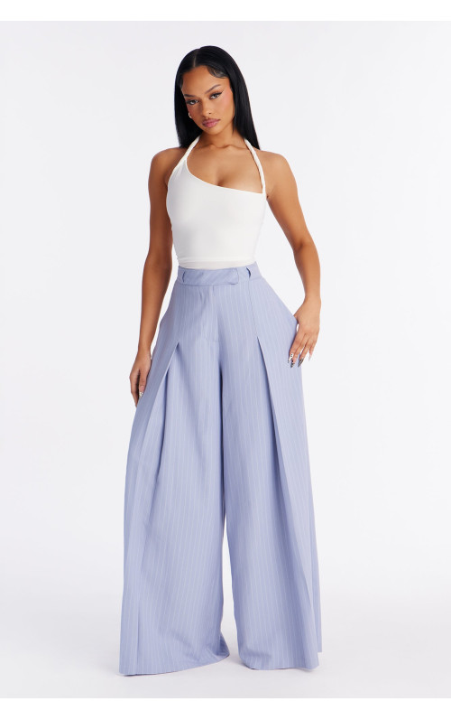 Штани в тонку смужку Catch A Break з широкими штанинами