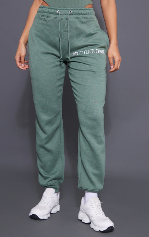 PrettyLittlething Sea Green Logo High Thiast Manted Jogger