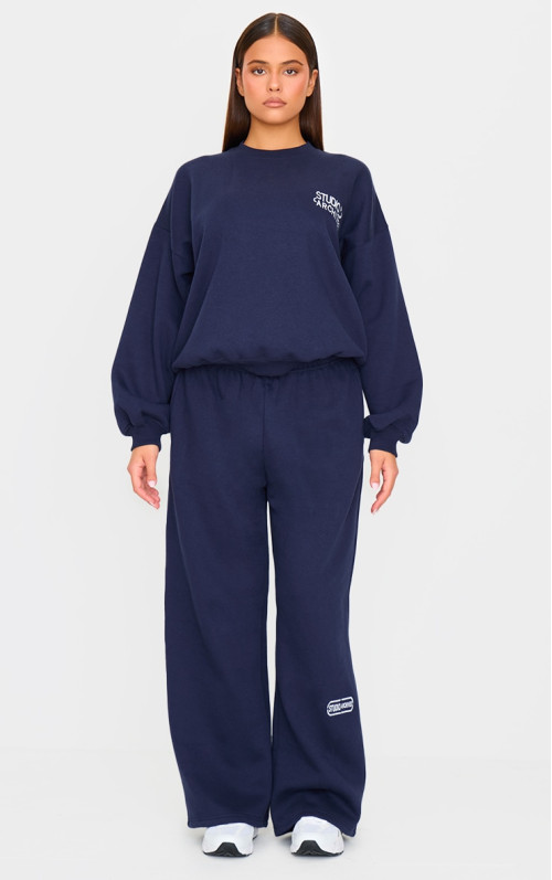 Вишиті джоггери із заниженою промежиною та тонким поясом Navy Studio Archives