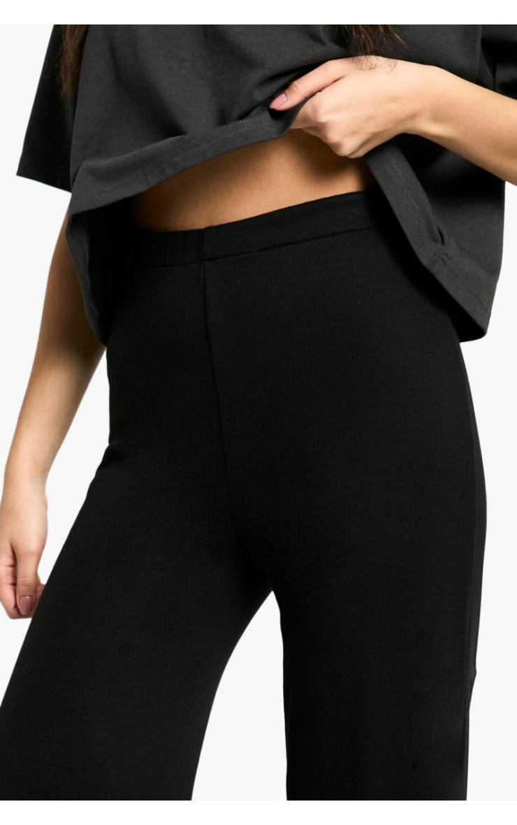 Двошарові модальні широкі брюки в рубчик