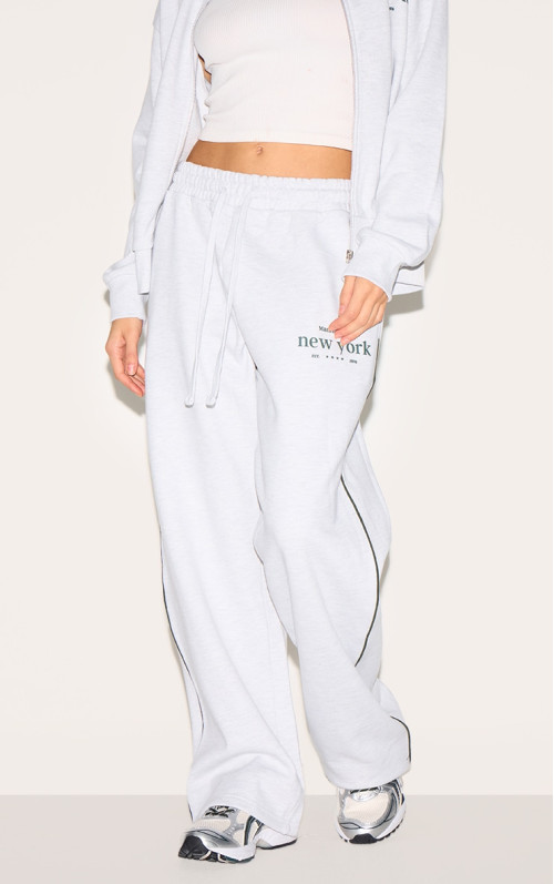 Еш -сірий преміум нью -йоркський вишитий широкі пробіжки