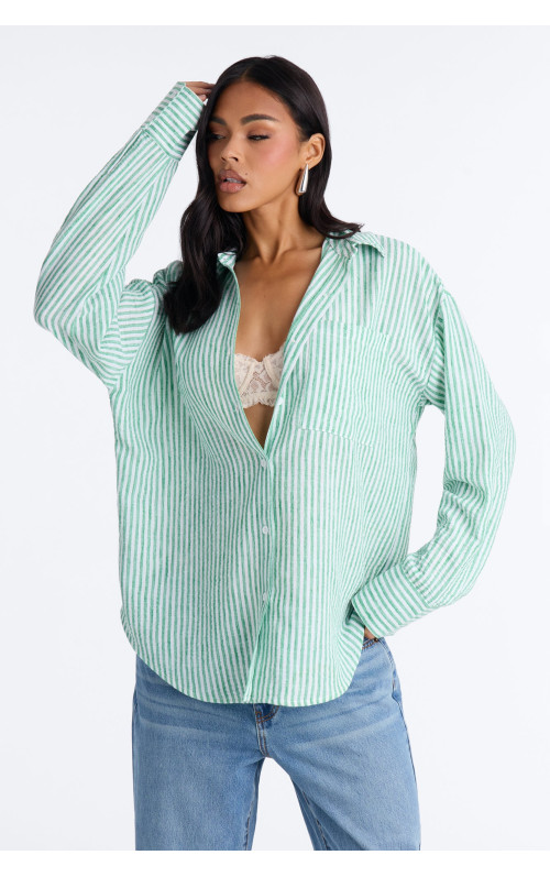 Смугаста лляна сорочка 