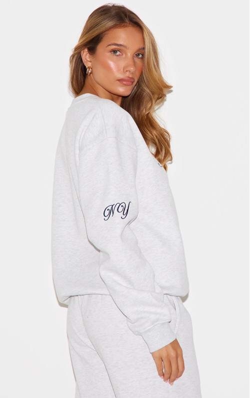 Еш -сірий нью -йоркський вишитий боксерський піт